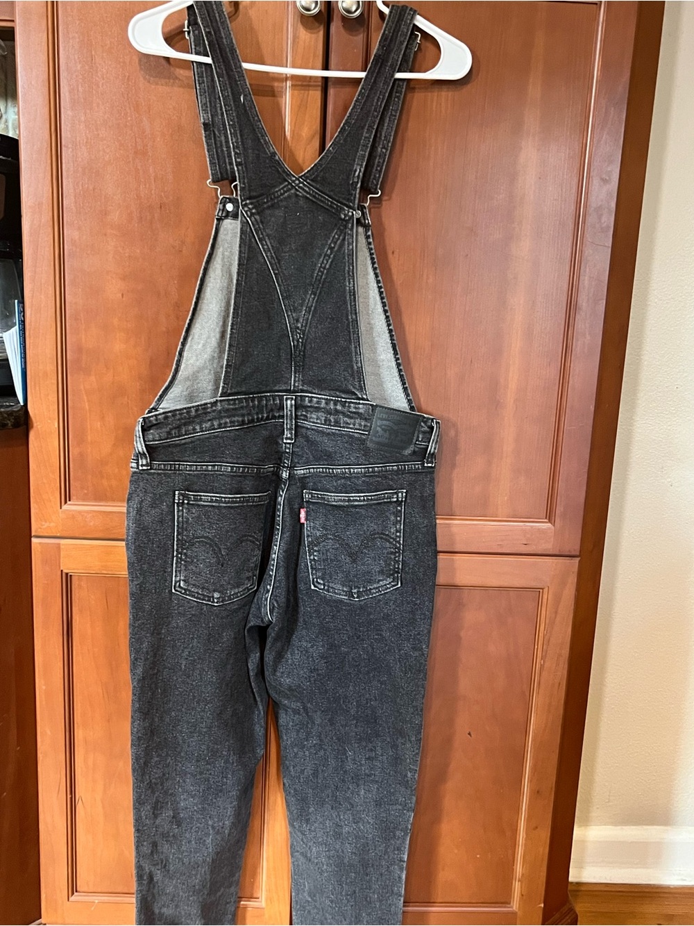Levi's women’s small Washed Black Denim Overalls